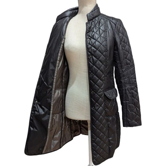 Zara Women's S Lightweight Diamond Quilted Puffer Mid Length Jacket in Black - Picture 6 of 9